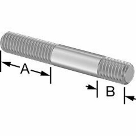 BSC PREFERRED Threaded on Both Ends Stud 316 Stainless Steel M6 x 1mm Size 18mm and 8mm Thread Length 42mm Long 5580N115